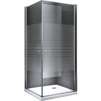 Dein Bau Projekt Duschkabine Glasdusche Gestreift 90 x 195 x 90 cm m. Wanne