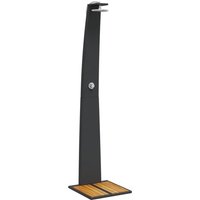 vidaXL Gartendusche Schwarz 55x60x224 cm Poly Rattan und Akazienholz 368209