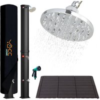 CCLIFE Solardusche Gartendusche 40L mit Kunststoffboden und Handbrause
