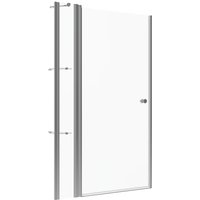 Aquabatos Glasduschen Duschabtrennung ESG Klarglas Duschkabine Duschtür Nischenbreite 115 cm Höhe 187 cm Dusche Bad Drehtür mit Seitenteil