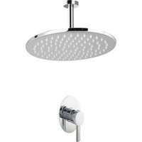 PaulGurkes Duscharmatur Regendusche Unterputz oval Einhandmischer Deckenarm Duschkopf