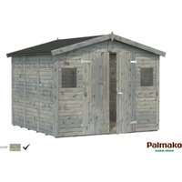 Palmako Dan Holz-Gartenhaus Grau Satteldach Tauchgrundiert 273 cm x 280 cm – 7.64 qm Palmako Dan Holz-Gartenhaus Grau Satteldach Tauchgrundiert 273 cm x 280 cm – 7.64 qm