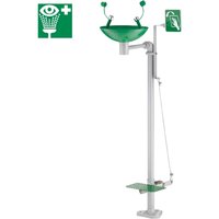 Delabie Sicherheits-Augendusche auf Säule mit Auffangschale