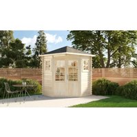 Alpholz Sunny-A Holz-Gartenhaus Natur Spitzdach Unbehandelt 225 cm x 200 cm – 5.58 qm Alpholz Sunny-A Holz-Gartenhaus Natur Spitzdach Unbehandelt 225 cm x 200 cm – 5.58 qm