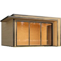 Weka Gartenhaus Amberley Schiebetür 2 Fenster Naturbelassen 400 cm x 400 cm – 10.49 qm Weka Gartenhaus Amberley Schiebetür 2 Fenster Naturbelassen 400 cm x 400 cm – 10.49 qm