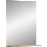 Spiegel Lambada m. Ablageboden Eiche Hell/Weiß Hochglanz 79 cm x 60 cm