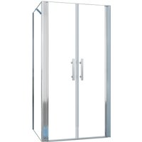 AICA Doppeltür Eckdusche 75x90x195cm Eckig-kabine Duschabtrennung Pendeltür Duschtür 6mm NANO Glas Ohne Duschtasse