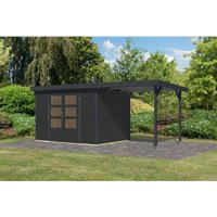 Karibu Gartenhaus Ernesto 4 C Anbaudach Anthrazit/Anthrazit 209 x 298 x 213 cm – 6.23 qm Karibu Gartenhaus Ernesto 4 C Anbaudach Anthrazit/Anthrazit 209 x 298 x 213 cm – 6.23 qm