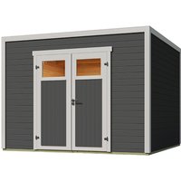 Weka Gartenhaus Batu 3 Flachdach Doppeltür Dark Grey 300 cm x 300 cm – 6.67 qm Weka Gartenhaus Batu 3 Flachdach Doppeltür Dark Grey 300 cm x 300 cm – 6.67 qm