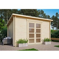 Fjordholz Gartenhaus Modell Max 44 I Naturbelassen Ganzglastür – 9.72 qm Fjordholz Gartenhaus Modell Max 44 I Naturbelassen Ganzglastür – 9.72 qm