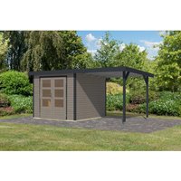 Karibu Gartenhaus Ernesto 3,5D Anbaudach Wassergrau/Anthrazit 209 x 238 x 242 cm – 4.97 qm Karibu Gartenhaus Ernesto 3,5D Anbaudach Wassergrau/Anthrazit 209 x 238 x 242 cm – 4.97 qm