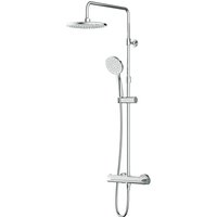 AM.PM Duschsystem Hit mit Thermostat, Wannen Duscharmatur Regendusche Duschsäule Brauseset mit Thermo F07TA400 Chrom
