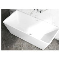 Duschparadies Badewanne Freistehende Acrylbadewanne Acrylwanne Mit Siphon Set 150 x 72 x 56cm Weiß Rechteckige