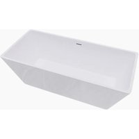 Duschparadies Freistehende Badewanne 150x72cm Rechteckige mit Siphon Acryl Set Acrylbadewanne Acrylwanne