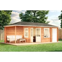 Alpholz 5-Eck Gartenhaus Rhein-40 Walmdach Imprägniert 694 cm x 322 cm – 19.89 qm Alpholz 5-Eck Gartenhaus Rhein-40 Walmdach Imprägniert 694 cm x 322 cm – 19.89 qm