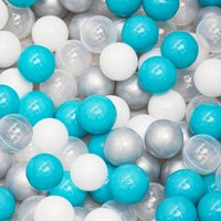 littletom-baellebadbaelle-5-5-cm-200-stueck-tuerkis-grau-weiss-transparent