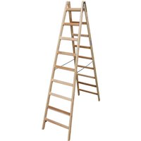 Krause Stabilo Sprossen-Doppel-Leiter Holz 2 x 9 Sprossen Krause Stabilo Sprossen-Doppel-Leiter Holz 2 x 9 Sprossen