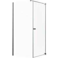 Eckdusche Brava Frame Drehtür und Wand Chrom 80 cm x 80 cm x 200 cm DIN R