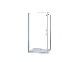 Duschparadies Duschkabine Eckeinstieg 80 x 80 cm Höhe 195cm Pendeltür Schwingtür 6mm NANO Glas Eckdusche Duschtür x Seitenwand