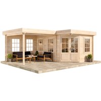 Alpholz Gartenhaus Set 5-Eck Pepe Imprägniert Pinie 618x462cm inkl. Dacheindeckung und Fußboden – 14.58 qm Alpholz Gartenhaus Set 5-Eck Pepe Imprägniert Pinie 618x462cm inkl. Dacheindeckung und Fußboden – 14.58 qm