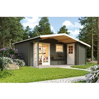 Lasita Gartenhaus Little Rock 510 cm x 430 cm Grau-Grün – 12.5 qm Lasita Gartenhaus Little Rock 510 cm x 430 cm Grau-Grün – 12.5 qm