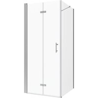 Aquabatos Faltbare Duschkabine aus 6 mm Nano Sicherheitsglas Eckeinstieg 80 x 80 x 197 cm Eckdusche Duschtür mit Seitenwand