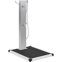 vidaXL Gartendusche mit Bodenelement WPC Edelstahl 3051292