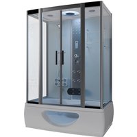 Tronitechnik Duschtempel Dusche Tinos 135X80Cm Komplettdusche Fertigdusche Mit Wanne Duschkabine Mit Badewanne