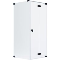 Schöner Wohnen Eckdusche Drehfalttür und Wand L Schwarzmatt 100 x 100 x 200 cm