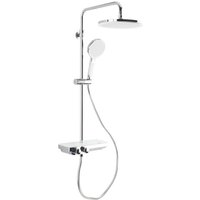 Swiss Aqua Technologies Duschsystem mit Thermostat Regendusche Rain Kopfbrause 25,4CM Weiß Chrom