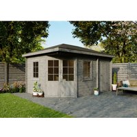 Fjordholz 5-Eck Gartenhaus Modell Evelyn 3D Grau Imprögniert – 12.32 qm Fjordholz 5-Eck Gartenhaus Modell Evelyn 3D Grau Imprögniert – 12.32 qm