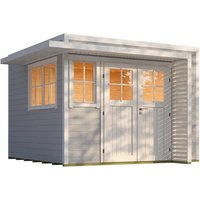 Weka Gartenhaus Amberley Doppeltür 2 Fenster Grau-Weiß 300 cm x 300 cm – 8.16 qm Weka Gartenhaus Amberley Doppeltür 2 Fenster Grau-Weiß 300 cm x 300 cm – 8.16 qm