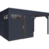 Bertilo Holz-Gartenhaus Cubus 2 Lounge Anthrazit 449 cm x 234 cm FSC® – 1.92 qm Bertilo Holz-Gartenhaus Cubus 2 Lounge Anthrazit 449 cm x 234 cm FSC® – 1.92 qm