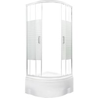 Kerra Runddusche Duschkabine Madera STR GL 90x90cm 4mm ESG Glas mit Duschwanne