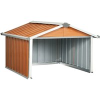 vidaXL Rasenmäher Garage 92x97x63 cm Verzinkter Stahl Braun 862537 vidaXL Rasenmäher Garage 92x97x63 cm Verzinkter Stahl Braun 862537