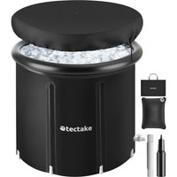 Tectake Eisbadetonne Helsinki Faltbar Mit 3 Facher Isolierung Aufblasbarer Außenring und Schutzabdeckung 90 x 75 cm 90 x 90 x 75 cm Schwarz