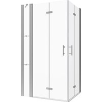 Aquabatos Faltbare Duschkabine Bad Eckdusche Duschabtrennung mit Festteil und Duschablage Nano Duschtür 95x120x197 cm