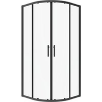 Aquabatos Viertelkreis-Duschkabine Runddusche 6 mm ESG Sicherheitsglas Duschabtrennung Schiebetür 80 x 80 x 195 cm Duschtrennwand Schwarzmatt