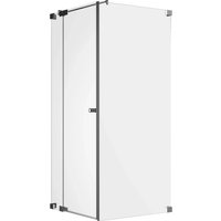 Eckdusche Brava Drehtür m. Festteil und Wand Chrom 90x90x200 cm Anschlag L