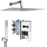 PaulGurkes Regendusche eckig Unterputzarmatur Montagebox 2-Wege Duschsystem