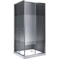 Dein Bau Projekt Duschkabine Eckdusche Gestreift 90 x 195 x 90 cm m. Wanne