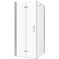 Aquabatos Faltbare Duschkabine aus 6 mm Nano Sicherheitsglas Eckeinstieg 90 x 100 x 197 cm Eckdusche Duschtür mit Seitenwand