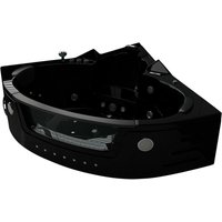Jet-Line Eckwhirlpool Villa Carlotta 150cm in Schwarz mit Heizung und Unterwasserbeleuchtung Jet-Line Eckwhirlpool Villa Carlotta 150cm in Schwarz mit Heizung und Unterwasserbeleuchtung