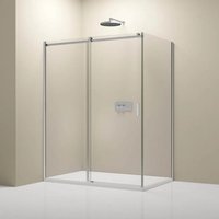 Bernstein Eckdusche mit Schiebetür NT806 FLEX Klarglas Chrom 6mm 80cm Seitenwand 80cm Seitenwand 110cm Schiebetür