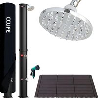 CCLIFE Solardusche Gartendusche 35L mit Kunststoffboden und Handbrause