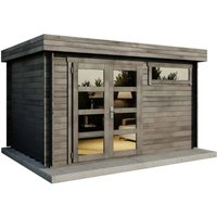 Alpholz Gartenhaus Leandro-28 394 x 268 cm mit Fußboden in Imprägnierung Grau – 8.55 qm Alpholz Gartenhaus Leandro-28 394 x 268 cm mit Fußboden in Imprägnierung Grau – 8.55 qm