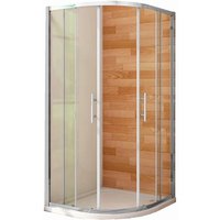 Duschparadies Runddusche Duschkabine 100 x 100cm Viertelkreis Dusche Duschtür 5mm Glas Schiebetür H185cm
