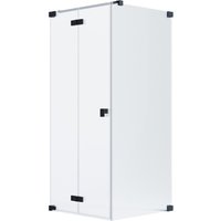 Schöner Wohnen Eckdusche Drehfalttür und Wand R Schwarzmatt 100 x 100 x 200 cm