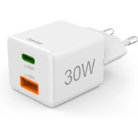 Hama Schnellladegerät 1x USB-C 1x USB-A Mini-Ladegerät PD 30 W Weiß Hama Schnellladegerät 1x USB-C 1x USB-A Mini-Ladegerät PD 30 W Weiß
