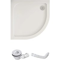 Duschparadies Duschwanne Duschtasse 90x90x3cm für Duschkabine Dusche Kunststein Acrylbeschichtung Runddusche Weiß mit Ablaufabdeckung Ablaufgarnitur